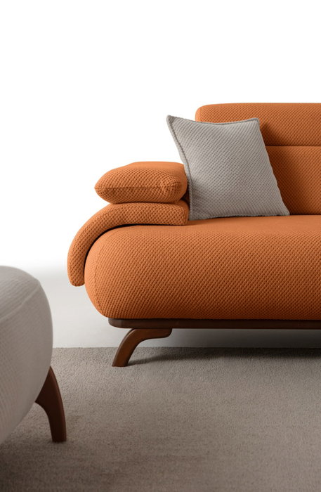 Atelier Del Sofa Bonjo Walnut - Sofá de 3 plazas Rojo azulejo Atelier Del Sofa Bonjo Walnut - Sofá de 3 plazas Rojo azulejo